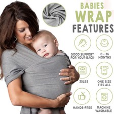 Babytragetuch mit Vordertasche Baby Wrap Carrier Tasche Babytrage Tragetuch DHL