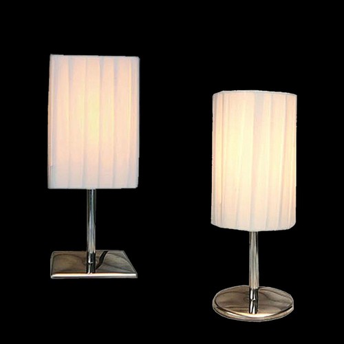 Tischlampe weiss plissee - weiss,