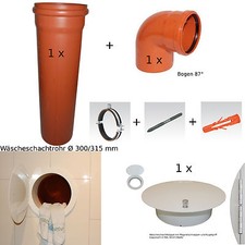 Wäscheabwurfschacht Set 2 Meter Wäscheschacht komplett mit Tür