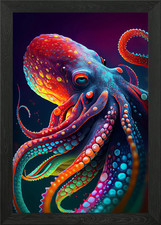 Oktopus bunt gerahmtes