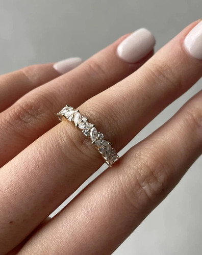 14k gelbgold marquise rund - 14k,