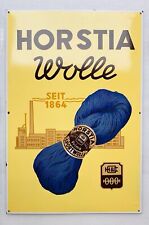 Emailschild Horstia Wolle - 120x80cm - Original, 30er Jahre