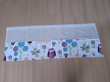 weiße Scheibengardine, Kindergardine Gr. 135 cm breit und 51 cm hoch mit Eulen