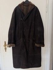 Vintage leder mantel lammfell - vintage,