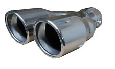 Auspuff Blende Endrohr 2 x 65mm rund abgeschrägt Sportauspuff Optik Doppelrohr
