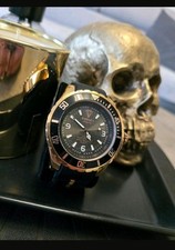 schöne Kyboe 55 Giant 0810 dunkelblau gold 2012 Quarz Herrenuhr Armbanduhr Uhr