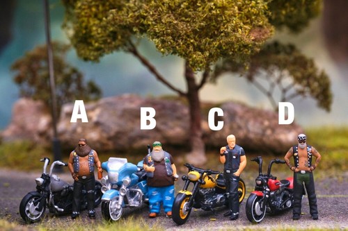 Miniatur figur old man biker - miniatur,