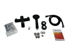 Ibergrif Einhebel Badewannenarmatur Set Wannenbatterie mit Duschkopf schwarz