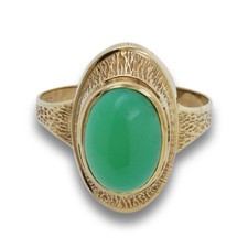 Ring Chrysopras 333 Gold 8 Kt Gelbgold Edelstein Wert 400,-