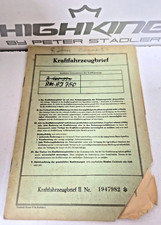 Triumph Cornet 200 Papiere für Sammler+Liebhaber mit Abmeldeschein