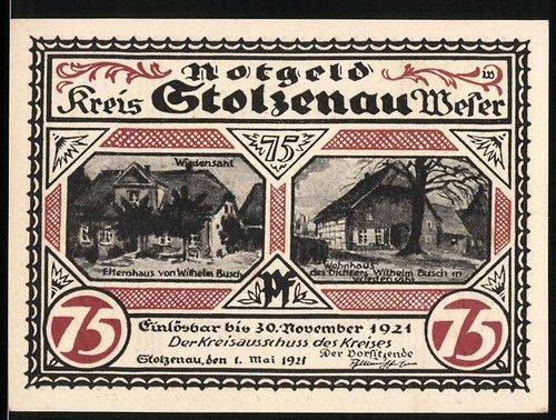 Notgeld stolzenau 1921 75 - notgeld,