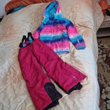 Schneeanzug, Skianzug, YIGGA & Crivit, Gr. 134/140, rosa/hellblau/lila,  2teilig