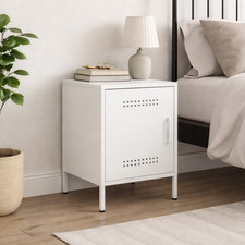 Nachttisch Metall Weiß 50 cm