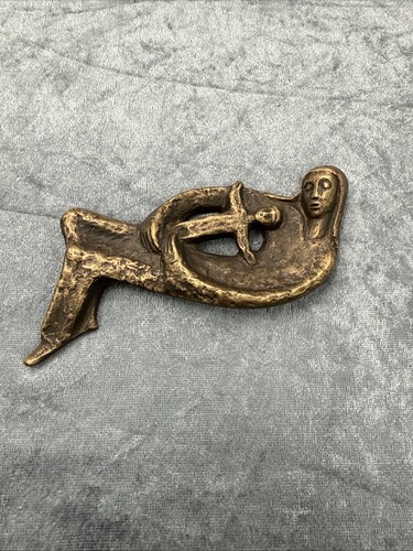 E256 bronze figur mutter kind - e256,