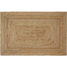 Handgewebter Teppich Glim aus Jute, Boho-Stil Wohnteppich braun B-Ware