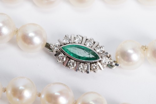 Perlenkette smaragd diamant - smaragd,