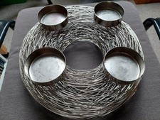 Adventskranz Metall Silber