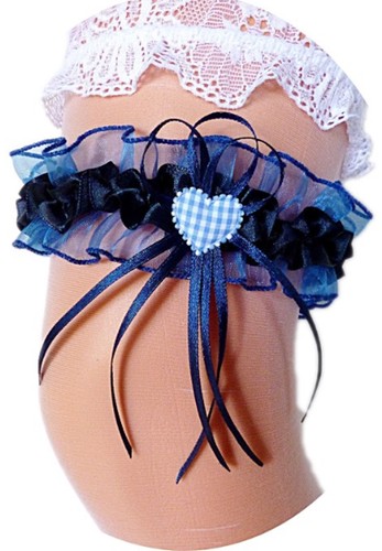 Strumpfband braut blau - braut,