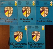 5 Fußballprogramme FC Carl Zeiss Jena DDR Oberliga/Pokal 1979/80