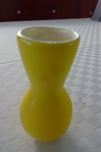 Gelbe vase gestempelt 5cm - vase,