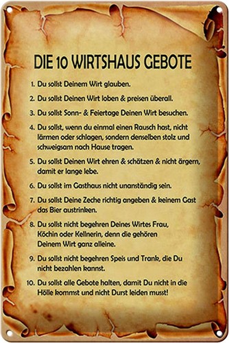 Blechschild 20x30cm gewölbt