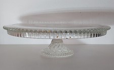 alte Glas Tortenplatte mit Fuß - Ø ca. 32,5cm - Kuchen Platte