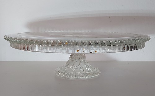 Alte glas tortenplatte mit - alte,