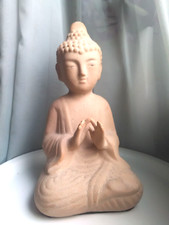 Buddha Statuette Figur Keramik Terakotta Asien Dekoration Buddhismus Vintage