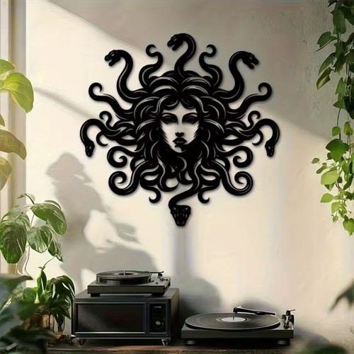 Medusa wandbild deko metall - deko,