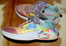 SKECHERS Sneaker Gr. 34 Klettschuh mit Blinkfunktion lila hellblau Einhorn Schuh