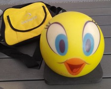 Warner Bros VIZ-A-BALL " Tweety Bird " Bowling Kugel gelb VINTAGE !!! mit Tasche