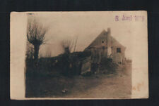 alte Postkarte Foto AK 1. WK 3 Landser vor Bunker / Luftschutzkeller 1193