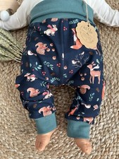 ♥Waldtiere♥Pumphose♥Handmade♥Kuschelhose♥Hose♥Gr.50-104#Baby#Reh#Fuchs#neutral