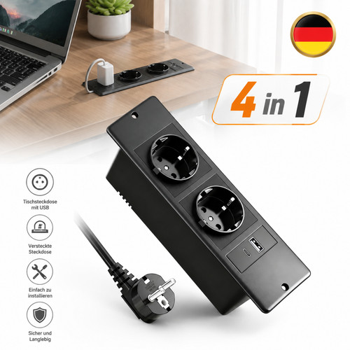 1 tischsteckdose - 4-in-1,
