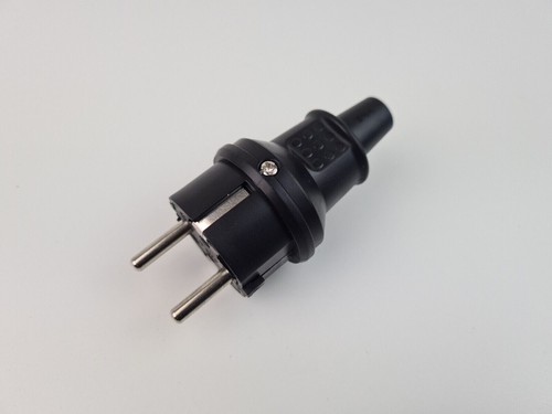Schuko stecker gummi schwarz - stecker,