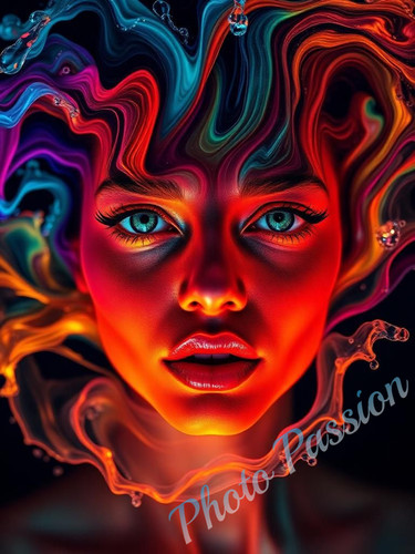 Foto portrait frau neon - portrait,