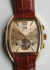 AATOS Pollos Automatik Herrenuhr Armbanduhr Lederarmband Braun Chronograph P28