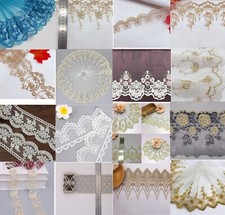 Tüllspitze gestickte Spitze gold schwarz elegante Spitze