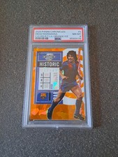 Panini Chronicles Soccer 2020 Diego Maradona Orange Cracked Ice/23 PSA 8 Barca