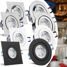 LED Bad Einbaustrahler 230V 5W 50° flach Set Decken Spot IP44 dimmbar MARE
