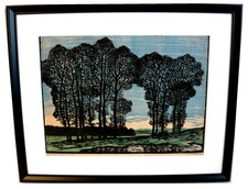 Orig alt Jugendstil Bild Wald