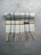 BURBERRY Vintage Schal | Karo-Muster | 100% Lammwolle | Hellblau