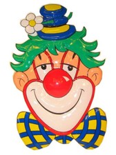 Wanddeko Clown mit Fliege 70cm