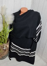 GERRY WEBER Damen Poncho/Cape Strickjacke – Gr. L – Schwarz/Weiß – NEU