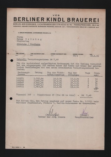 Berlin weissensee brief 1956 - berlin-weissensee,,