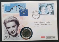 2 Euro Numisbrief Monaco (95.  Geburtstag Grace Kelly),  Auflage: 1.000