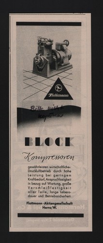 Herne werbung 1938 flottmann - herne,,