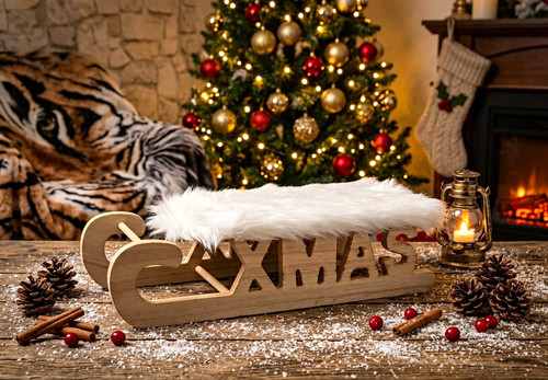 Holzschlitten xmas - holzschlitten,