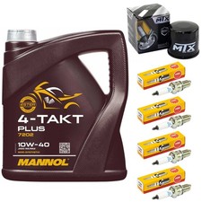 Inspektion Öl Set 4L Ölfilter Zündkerzen für Suzuki GSF 1200 Bandit 1200 2001-06