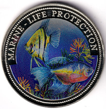 AV-VD Liberia 1996 1 $ Marine Life Protection Meeresfauna + Zfk EL14